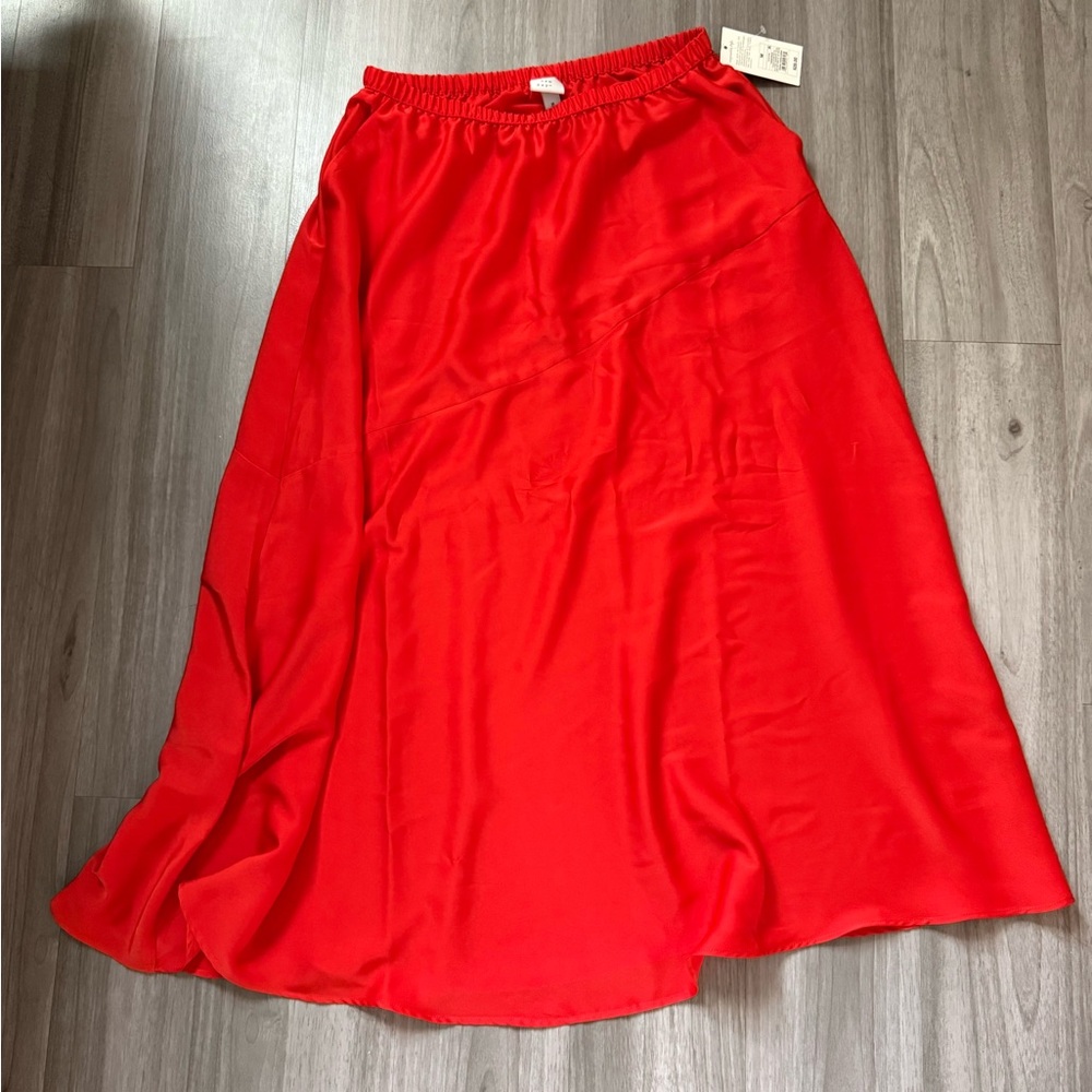 A New Day Red Asymmetrical Maxi Skirt